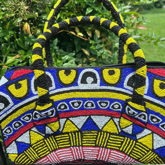 Sassy Jones Vibrant Red and Yellow Shoulder Bag - Picture 6 of 9